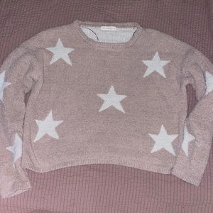 Rose gold cropped star sweater